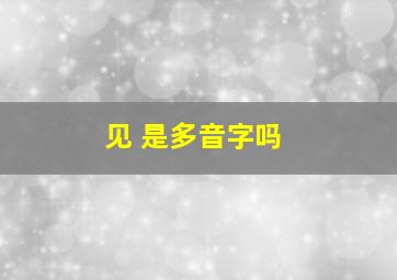 见 是多音字吗